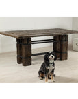 Vintage Rustic Reclaimed Teak Table with Distressed Top and Metal Base-10. Asian & Chinese Furniture, Art, Antiques, Vintage Home Décor for sale at FEA Home