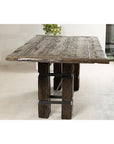 Vintage Rustic Reclaimed Teak Table with Distressed Top and Metal Base-11. Asian & Chinese Furniture, Art, Antiques, Vintage Home Décor for sale at FEA Home
