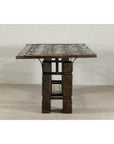 Vintage Rustic Reclaimed Teak Table with Distressed Top and Metal Base-18. Asian & Chinese Furniture, Art, Antiques, Vintage Home Décor for sale at FEA Home