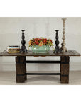 Vintage Rustic Reclaimed Teak Table with Distressed Top and Metal Base-2. Asian & Chinese Furniture, Art, Antiques, Vintage Home Décor for sale at FEA Home