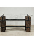 Vintage Rustic Wooden and Iron Table Base with Sculptural Industrial Design-18. Asian & Chinese Furniture, Art, Antiques, Vintage Home Décor for sale at FEA Home