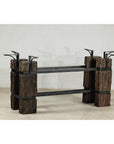Vintage Rustic Wooden and Iron Table Base with Sculptural Industrial Design-2. Asian & Chinese Furniture, Art, Antiques, Vintage Home Décor for sale at FEA Home