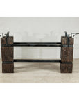 Vintage Rustic Wooden and Iron Table Base with Sculptural Industrial Design-3. Asian & Chinese Furniture, Art, Antiques, Vintage Home Décor for sale at FEA Home