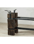 Vintage Rustic Wooden and Iron Table Base with Sculptural Industrial Design-4. Asian & Chinese Furniture, Art, Antiques, Vintage Home Décor for sale at FEA Home