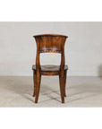 Vintage Sculptural Teak Wood Side Chair with Pierced Back Detail-10. Asian & Chinese Furniture, Art, Antiques, Vintage Home Décor for sale at FEA Home