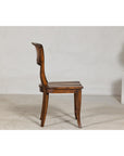 Vintage Sculptural Teak Wood Side Chair with Pierced Back Detail-9. Asian & Chinese Furniture, Art, Antiques, Vintage Home Décor for sale at FEA Home