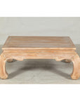 Vintage Square Coffee Table with Chow Legs in Light Wood-3. Asian & Chinese Furniture, Art, Antiques, Vintage Home Décor for sale at FEA Home