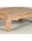 Vintage Square Coffee Table with Chow Legs in Light Wood-8. Asian & Chinese Furniture, Art, Antiques, Vintage Home Décor for sale at FEA Home