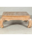 Vintage Square Coffee Table with Chow Legs in Light Wood-9. Asian & Chinese Furniture, Art, Antiques, Vintage Home Décor for sale at FEA Home