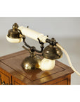 Vintage Telephone - Brass Details and French-Inspired Design-13. Asian & Chinese Furniture, Art, Antiques, Vintage Home Décor for sale at FEA Home