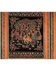 Vintage Thai Five-Panel Lacquered Screen with Gilt Figural and Animal Scenes-12. Asian & Chinese Furniture, Art, Antiques, Vintage Home Décor for sale at FEA Home
