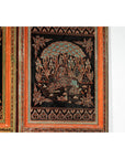 Vintage Thai Five-Panel Lacquered Screen with Gilt Figural and Animal Scenes-14. Asian & Chinese Furniture, Art, Antiques, Vintage Home Décor for sale at FEA Home
