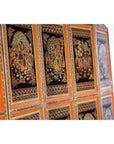 Vintage Thai Five-Panel Lacquered Screen with Gilt Figural and Animal Scenes-17. Asian & Chinese Furniture, Art, Antiques, Vintage Home Décor for sale at FEA Home