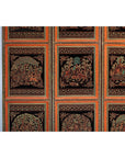 Vintage Thai Five-Panel Lacquered Screen with Gilt Figural and Animal Scenes-5. Asian & Chinese Furniture, Art, Antiques, Vintage Home Décor for sale at FEA Home