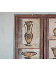 Vintage Three-Panel Screen with Painted Classical Vessel Motifs-10. Asian & Chinese Furniture, Art, Antiques, Vintage Home Décor for sale at FEA Home