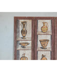 Vintage Three-Panel Screen with Painted Classical Vessel Motifs-5. Asian & Chinese Furniture, Art, Antiques, Vintage Home Décor for sale at FEA Home