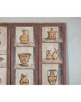 Vintage Three-Panel Screen with Painted Classical Vessel Motifs-6. Asian & Chinese Furniture, Art, Antiques, Vintage Home Décor for sale at FEA Home
