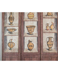 Vintage Three-Panel Screen with Painted Classical Vessel Motifs-7. Asian & Chinese Furniture, Art, Antiques, Vintage Home Décor for sale at FEA Home