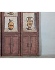 Vintage Three-Panel Screen with Painted Classical Vessel Motifs-9. Asian & Chinese Furniture, Art, Antiques, Vintage Home Décor for sale at FEA Home
