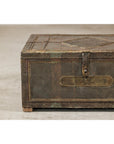 Vintage Tin-Clad Metal Trunk with Embossed Detailing - image 3