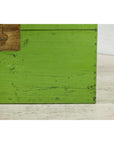 Vintage Wooden Trunk with Bright Green Finish and Brass Hardware