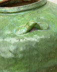 Wabi Sabi Character Green Glazed Stoneware Water Jar - FEA Home