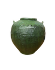 Wabi Sabi Character Green Glazed Stoneware Water Jar - FEA Home