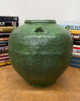 Wabi Sabi Character Green Glazed Stoneware Water Jar - FEA Home