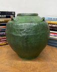Wabi Sabi Character Green Glazed Stoneware Water Jar - FEA Home
