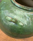 Wabi Sabi Character Green Glazed Stoneware Water Jar - FEA Home