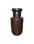 Warm Deep Brown Ceramic Vase with Cylindrical Form - FEA Home