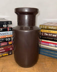 Warm Deep Brown Ceramic Vase with Cylindrical Form - FEA Home