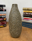 Warm Olive-Taupe Ceramic Vase with Organic Abstract Pattern, SKU , image 7