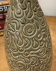 Warm Olive-Taupe Ceramic Vase with Organic Abstract Pattern, SKU , image 8