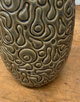 Warm Olive-Taupe Ceramic Vase with Organic Abstract Pattern, SKU , image 9