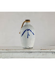 White and Blue Ceramic Jug with Calligraphy and Braided Rope Handle-4. Asian & Chinese Furniture, Art, Antiques, Vintage Home Décor for sale at FEA Home