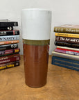 White and Copper Ceramic Vase with Olive Glaze Band, SKU , image 4