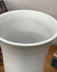 White and Copper Fluted Ceramic Vase with Olive Glaze Band, SKU , image 9