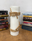 White Black Cylindrical Ceramic Vase with Rope Design, SKU , image 10