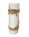 White Black Cylindrical Ceramic Vase with Rope Design, SKU YN8423, image 1