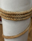 White Black Cylindrical Ceramic Vase with Rope Design, SKU , image 9