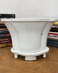 White Ceramic Planter with Footed Tray - FEA Home