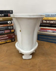 White Ceramic Planter with Footed Tray - FEA Home