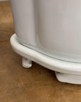 White Ceramic Planter with Footed Tray - FEA Home