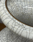White Crackle Glaze Vase with Elegant Form & Fluted Opening, SKU , image 8