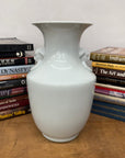 White Glazed Ceramic Vase with Foo Dog Handles, SKU , image 4
