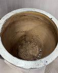 White Glazed Round Ceramic Planter with Wide Opening - FEA Home