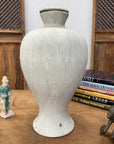 Wide & Curved White-Grey Round Ceramic Lamp Base, SKU , image 5