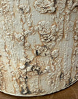 Wide Rounded Textured Ivory & Sand Brown Ceramic Vase - FEA Home