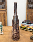 Wood Brown & White Bottle Shaped Ceramic Vase, SKU , image 4